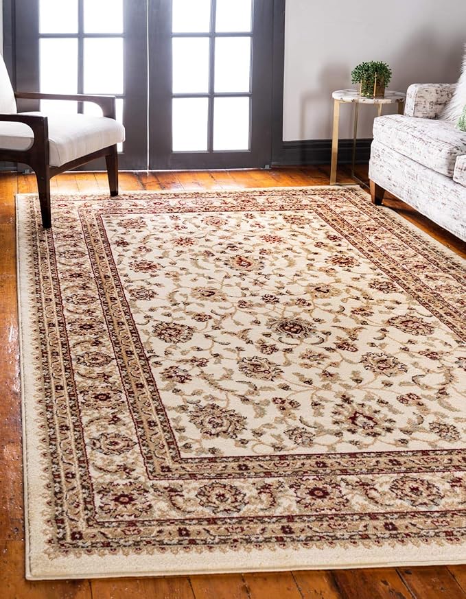 Unique Loom Voyage Collection Traditional Oriental Classic Intricate Design Area Rug (2' 2 x 3' 0 Rectangular, Ivory/Gold)