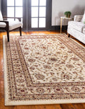 Unique Loom Voyage Collection Traditional Oriental Classic Intricate Design Area Rug (9' 0 x 12' 0 Rectangular, Ivory/Gold)