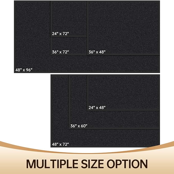 Amyracel Front Door Mat Indoor Outdoor Entrance, 48"x 96" All-Season Waterproof Doormat for Enterway, Heavy Duty Commercial Floor Mat, Fade Resistant, Rubber Back, Low Profile, Easy Clean