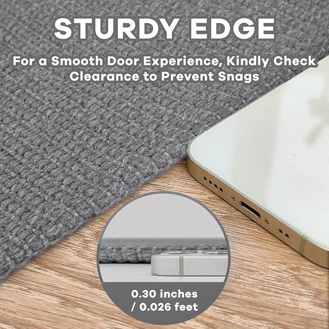 EARTHALL Extra Long Runner Rug 3x18 Ft Washable Runners for Hallways Cotton Non Slip Entryway Runner Braided Kitchen Runner Indoor Outdoor Carpet Runners for Hotels, Officel, Stair, Charcoal Gray