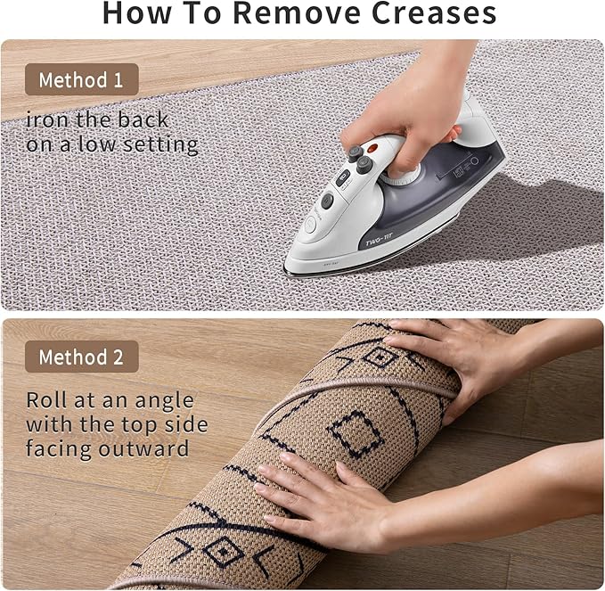 Tangsoo Easy Jute Rug 2x3 Outdoor Rug,Washable Non-Slip Rug for Entryway,Neutral Geometric Ultra Thin Indoor Carpet Farmhouse Throw Mat for Kitchen Bedroom Front Door Entrance