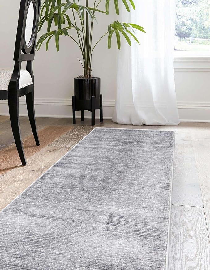 Unique Loom Finsbury Collection Area Rug - Kate (2' x 9' 10" Runner, Gray/ Ivory)