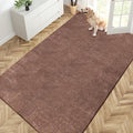 PURRUGS Easy Care Area Rug 4.5ft x 7ft, Non-Slip Washable Entryway Rug, Dog Door Mat, Stain Resistant Accent Rug for Hallway, Living Room, Bedroom and Mudroom, Brown-Light Cream