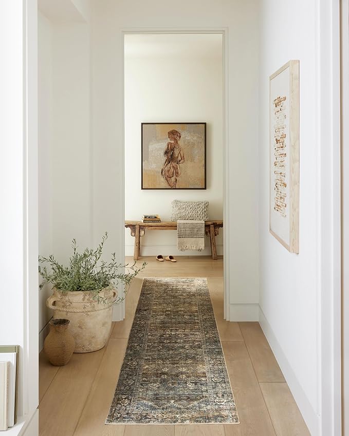 Loloi Amber Lewis Morgan Collection MOG-05 Spice/Lagoon 9'-6" x 13'-6" 38" Thick Area Rug feat. CloudPile, Neutral, Room Décor, Vintage Inspired, Livingroom, Bedroom, Dining Area