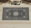 Ambesonne Sun and Moon Decorative Rug, Bohemian Artwork Design of Crescent Solar Ornament Esoteric Stars Ornaments, Quality Carpet for Bedroom Dorm and Living Room, 2' 2" x 3' 7", Sage Green