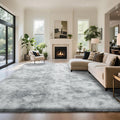 Fluffy Rug Shaggy Area Rug, Mottling Grey 9x12 Area Rugs for Living Room, Large Shag Area Rugs for Bedroom Kids Room Home Decor, Upgrade Anti-Skid Rectangular Fuzzy Rugs