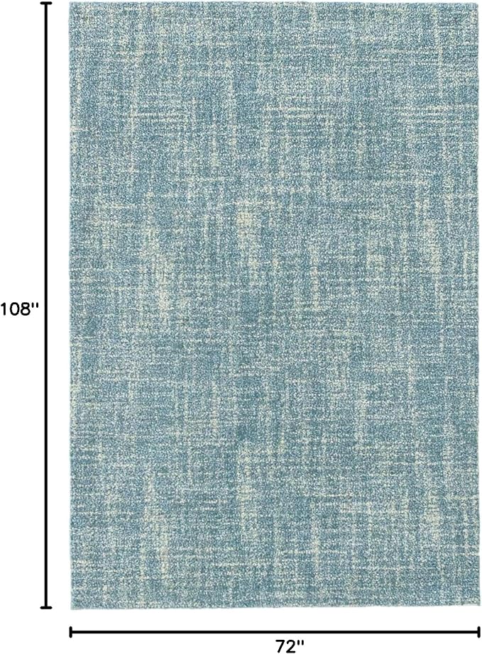 Dash and Albert Crosshatch Wool Area Rug - 6' x 9' Aegean Solid Hand Micro Hooked Accent Rug - Durable, High Traffic Areas Bedroom, Hallway, Stairs - Premium Luxury Hotel Quality Soft Breathable