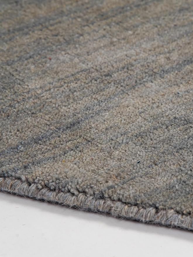 Hand Knotted Loom Wool ECO-Friendly Area Rugs - 8'x8', Octagon, Light Blue Color, Solid Plain Design, High Pile Handmade Anti Skid Area Rugs for Living Room, Bed Room (L00111)