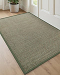 DEXI Ultra Thin Entryway Door Mat 36x56, Non Slip Rubber Backing Inside Entry Mat, Low Profile Easy Clean Dirt Trapper Doormat for Inside Entrance Patio, Green