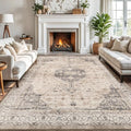 LUMI 4x6 Washable Area Rug for Living Room, Ultra Soft Traditional Rugs Non Slip with Rubber Backing, Low Profile, High Traffic, Stain Resistant Carpets, Ideal for Bedroom, Dining Room, Indoor