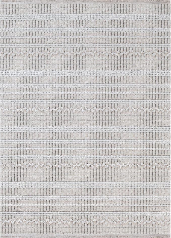 Modern Indoor Rug Stripe 8x10 Area Rugs for Living Room Luxury Kitchen Bedroom Durable Soft Geometric Durable Low and High Pile Stain Resistant Non Shedding Area Carpet 8x10
