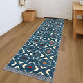 KILOCOCO Hallway Runner Rug 2'x7' Runners for Hallways Soft Washable Runner Rugs Non Slip Printed Low-Pile Runners for Bedroom Kitchen Living Room Laundry Room Boho Rugs, Teal/Blue