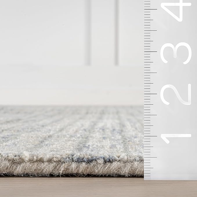 Rugs USA Melrose Light Blue/Ivory, 9'6" x 13'6", Handmade, Wool & Cotton, Soft and Cozy, High Traffic, Stain Resistant, Easy Clean, Durable Area Rug for Bedroom, Living Room, Dining Space, Entryway