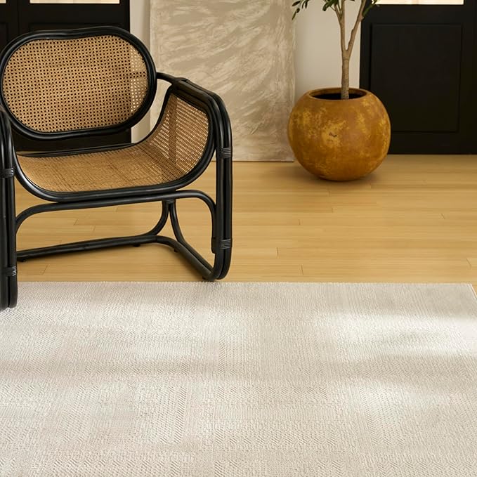 Nourison Home Nordic Ivory 5' x 7' Area Rug - Easy Clean, Non Shedding, Bed Room, Living Room, Dining Room, Kitchen (5' x 7')