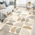 MUJOO 5x7 Area Rugs Boho,Washable Rugs for Living Room Bedroom Dining Room,Large Throw Floor Carpet Non Slip Soft Modern Abstract Bohemian Neutral Beige