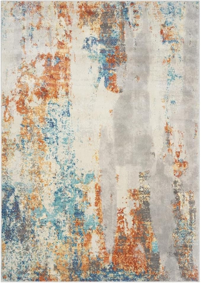 LUXE WEAVERS Euston Collection Multi 2x7 Modern Abstract Area Rug