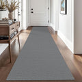 EARTHALL Washable Runner Rug 2.6x10 Ft Non Slip Runners for Hallways Cotton Rubber Backed Kitchen Runner Braided Indoor Floor Carpet Runners for Entryway, Hallway, Kitchen, Bedroom, Charcoal Gray