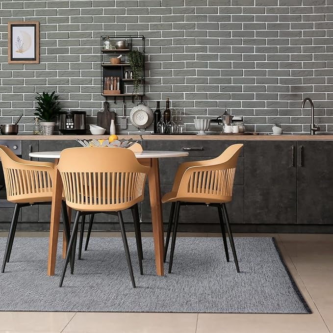 LUXE WEAVERS Modern Farmhouse Gray 6x9 Washable Area Rug, Anti-Slip Diamond Pattern Carpet