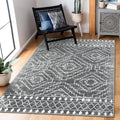 Wonnitar Moroccan 3x5 Washable Area Rug, Boho Living Room Rug, Non-Slip Farmhouse Rustic Bedroom Throw Mat, Non-Shedding Soft Geometric Floor Carpet for Kitchen Entry Office (Dark Grey,3'x5')