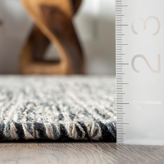 nuLOOM Alessi Solid Farmhouse Cotton Area Rug, 8x10, Grey