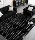 YIHOUSE 5x7 Abstract Line Area Rug, Modern Washable Stain Resistant Rugs Non Slip, Soft Indoor Floor Carpet for Living Room, Bedroom,Dining Room, Black and White