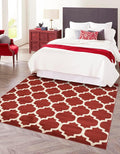 Rugs.com Lattice Collection Rug – 10 Ft Square Dark Terracotta Medium-Pile Rug Perfect for Living Rooms, Kitchens, Entryways