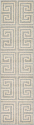Unique Loom Athens Collection Classic Geometric Modern Border Design Area Rug (2' 7 x 10' 0 Runner, Gray/ Beige)