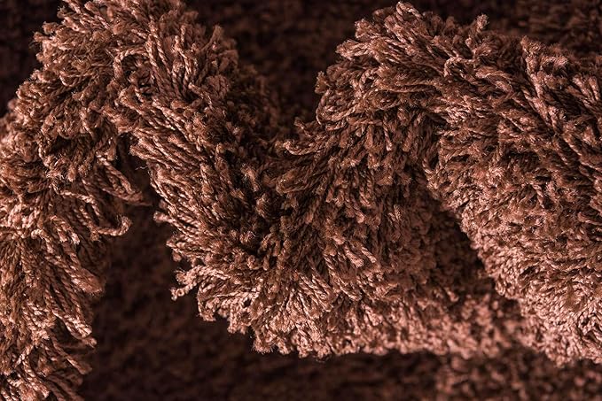 Unique Loom Solid Shag Collection Area Rug (8' x 11' Rectangle, Chocolate Brown)