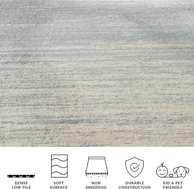 SAFAVIEH Adirondack Collection Area Rug - 10' Square, Slate & Cream, Modern Ombre Design, Non Shedding & Easy to Clean, Ideal for Living Room, Bedroom, Office, Dining Space (ADR113T)