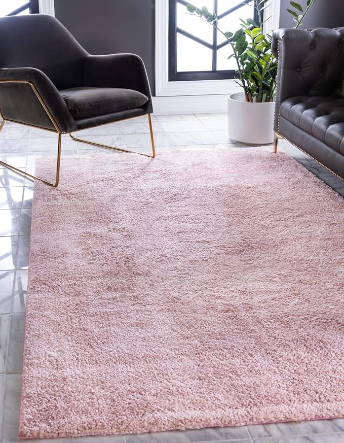 Unique Loom Solo Collection Area Rug - Calabasas (5' 3" x 7' 7" Rectangle, Pink)