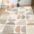 MUJOO Boho Rug Washable,3x5 Area Rugs for Bedroom Entryway Living Room Bedside,Small Throw Floor Carpet Non Slip Soft Indoor Modern Abstract Bohemian Neutral Beige
