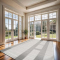 CAMILSON Micro Loop Rug 9x12 Modern Luxury Geometric Arch Large Area Rugs Soft High and Low Pile Stain Resistant Easy-Cleaning Non-Shedding for Living Room Office Indoor Carpet (9 x 12 / White)