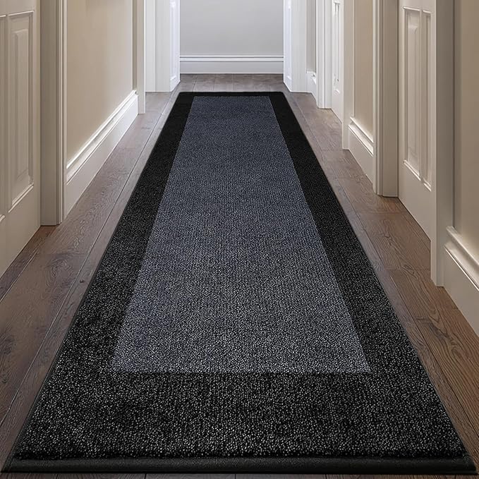 Machine Washable Runner Rug 32" x 96", Non Slip Kitchen Mat for Floor, Absorbent Entryway Rug for Kitchen, Bedroom, Living Room, Hallway, Door (Roll Packing)
