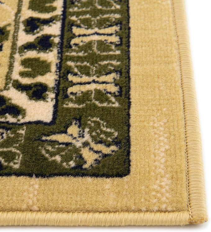 Unique Loom Taftan Collection Border Geometric Tribal Inspired Design Area Rug, 2 ft 2 in x 8 ft 2 in, Gold/Gray