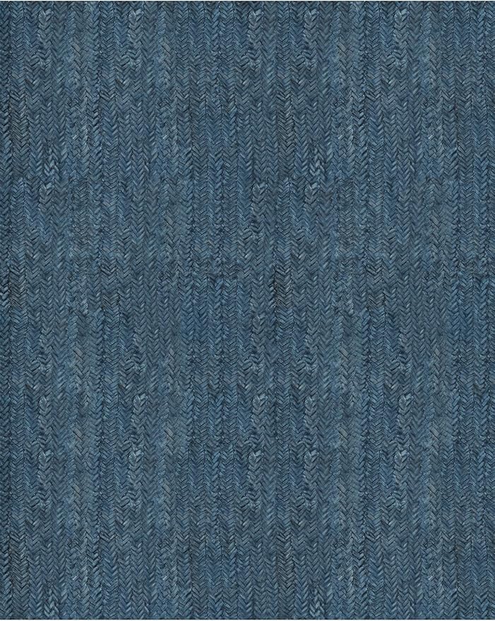 Eleisa Modern Vintage 5x7 Herringbone Chevron Area Rug for Living Room, Blue, Non-Slip Stain Resistant Washable Rug, Farmhouse Home Decor Carpet for Bedroom, Kitchen, Dining Room