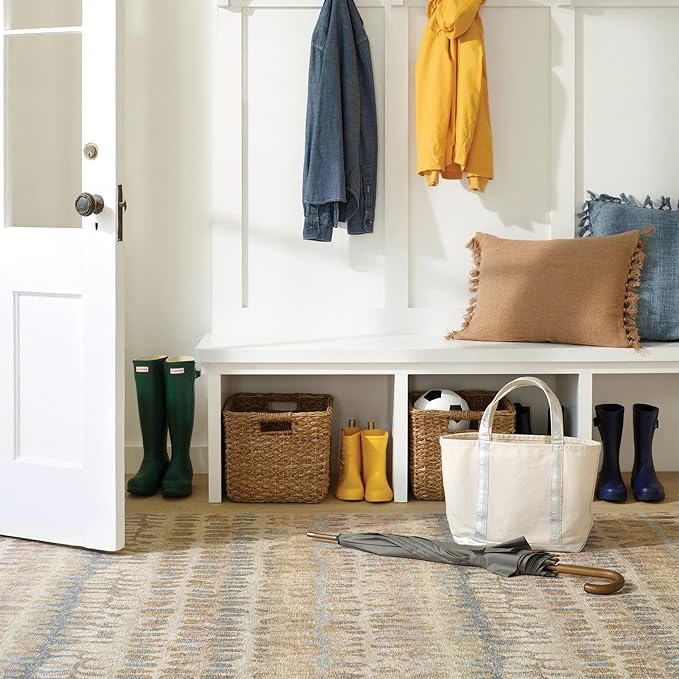 Dash and Albert Paint Chip Machine Washable Area Rug - 6' x 9' Natural - Geometric Accent Rug - Anti-Slip Backing, Lightweight, Machine Washable, High Traffic Areas Kitchen, Mudroom, Laundry Room