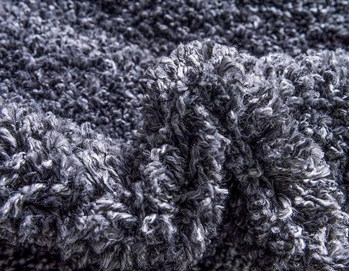 Unique Loom Davos Shag Collection Area Rug - Solid (8' x 10' Rectangle, Peppercorn)