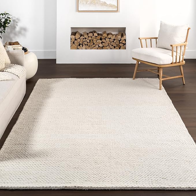 Nuloom Penelope Off-White/Ivory, 2'8" x 12', Hand-Braided, Wool & Cotton, Soft and Textured, High Traffic, Stain Resistant, Easy Clean, Durable Runner for Bedroom, Living Room, Dining, Entryway
