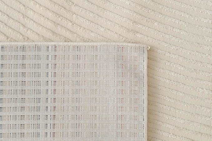 Revival Rugs Record 9'2"x12'2" Washable Area Rug for Living Room Bedroom - 100% Recycled Oeko-TEX Certified, Medium Pile, Beige, Cream