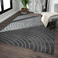 LUXE WEAVERS Modern Geometric Wave Anthracite 4x6 Area Rug