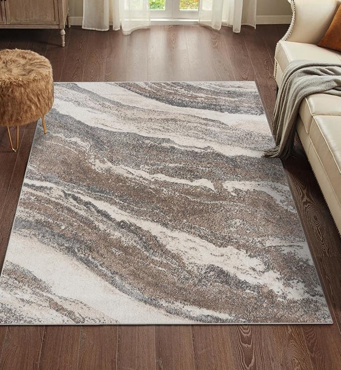 LUXE WEAVERS Lagos Collection 7983 Grey 5x7 Art Deco Area Rug