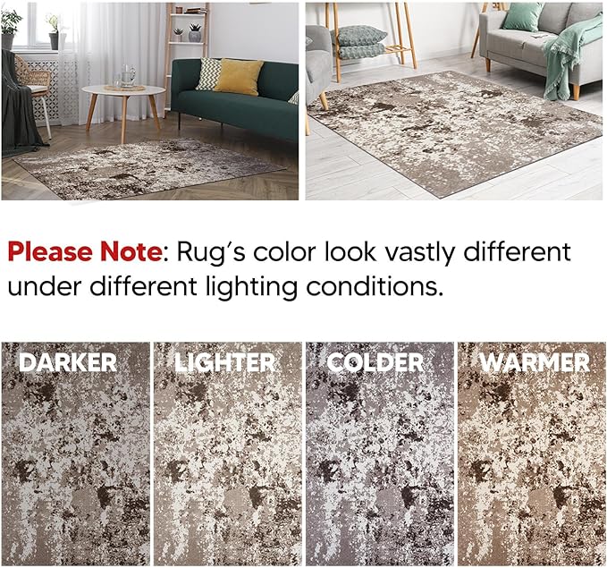 Keen Home Design Area Rugs - 2x8 Non-Shedding, Abstract Rugs for Kitchen, Living Room, Bedroom, Dining Room, Entryway - Size: 2'8" x 7'7", Multi