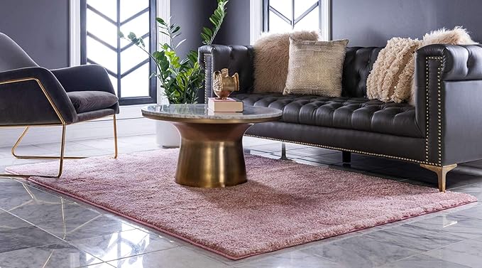 Unique Loom Solo Collection Area Rug - Calabasas (5' 3" x 7' 7" Rectangle, Pink)