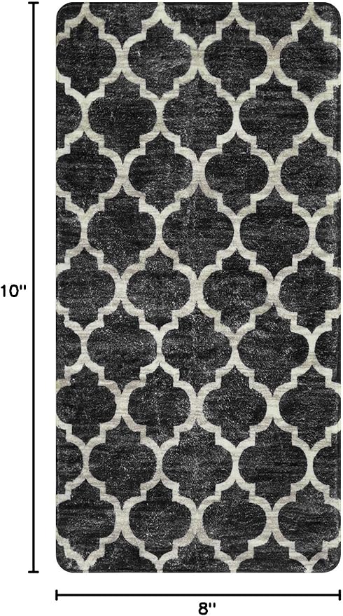 Lahome Moroccan 2x4 Runner Rug Washable Non Slip Black Entryway Runner Rugs, Laundry Throw Rug and Indoor Mat for Laundry Room, Washable Runner Rugs for Kitchen Hallway Entry Area Rugs(Black,2'x4')
