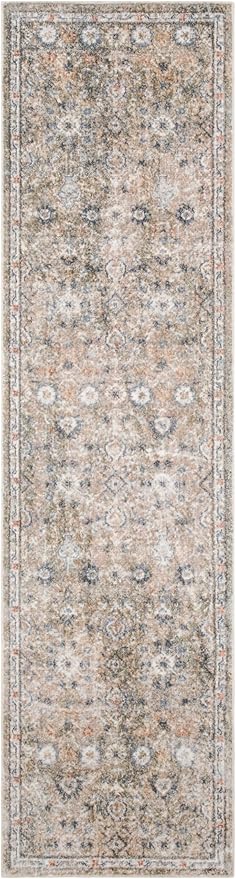 Nourison Home Astra Machine Washable Silver Taupe 2' x 6' Area Rug - Easy Clean, Non Shedding, Bed Room, Living Room, Dining Room, Kitchen (6' Runner)