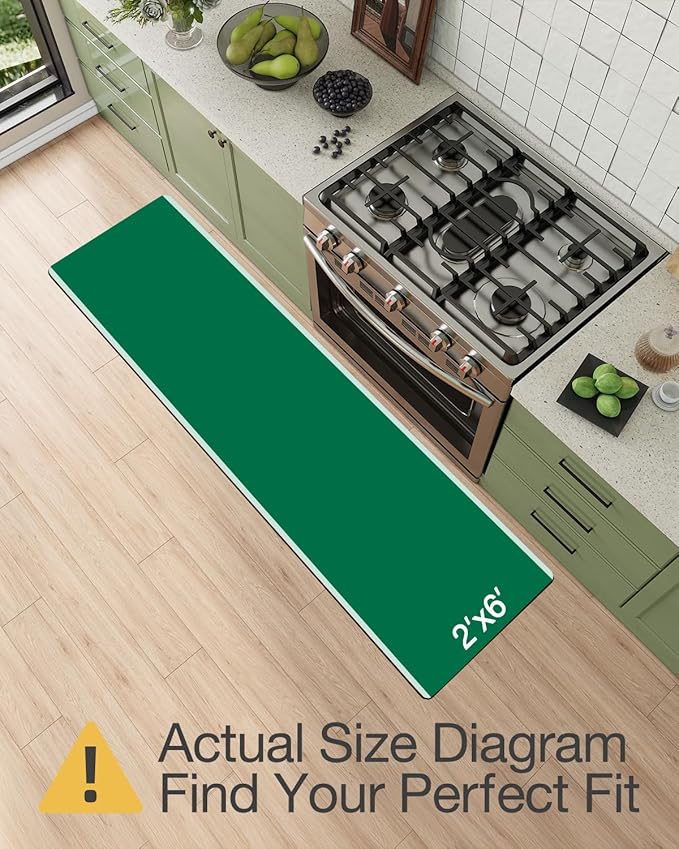 LUMI Washable Kitchen Rug 2x6 for Floor, Non Slip Runner Rugs with Rubber Backing, Low Pile Comfort Area Carpet for Standing, Living Room, Entryway, Laundry, Hallways