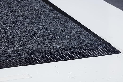 Guardian Platinum Series Indoor Wiper Floor Mat, Rubber with Nylon Carpet, 3'x 5', Black