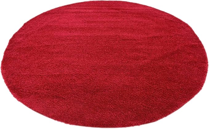 Unique Loom Solo Collection Area Rug - Calabasas (7' 10" Round, Red)