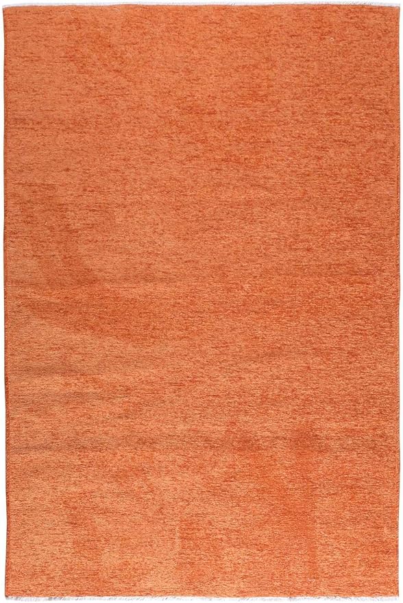 Alfa Rich 5x8 Burnt Orange Washable Area Rugs for Living Room Bedroom Kitchen Cotton Solid Decor Rug
