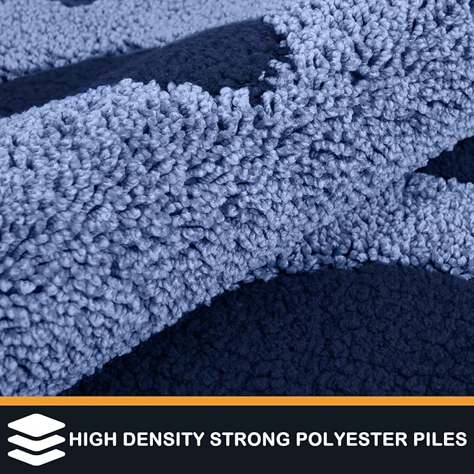 PURRUGS Dirt Trapping Door mat 20" x 31.5", Non-Skid/Slip Machine Washable Microfiber Entryway Rug, Dog Door Mat, Super Absorbent Welcome Mat for Muddy Wet Shoes and Paws, Light Blue